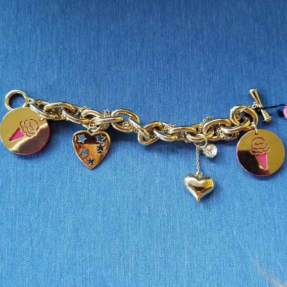 🍦♥️Betsey RARE & HARD TO FIND Photo-Etched Cut-Out Ice Cream Bracelet - NWT♥️🍦 - Picture 1 of 7